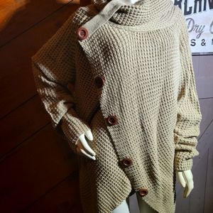 Grecerelle 2XL sweater jacket cardigan tan brown
